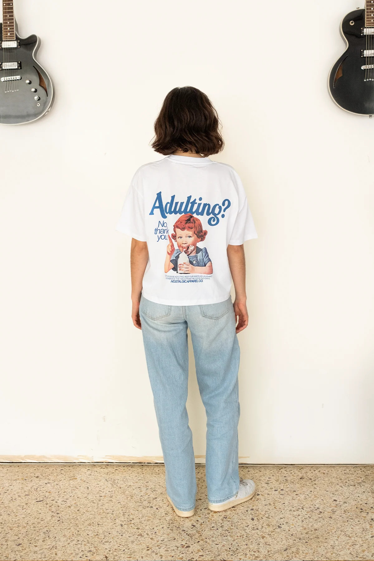 Adulting? No, thanks | White Cropped Tee - Image 4
