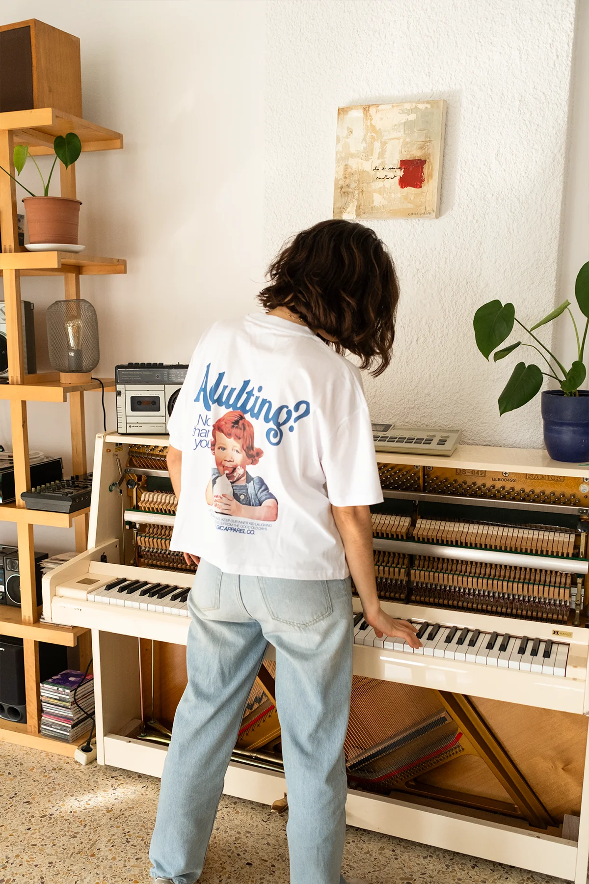 Adulting? No, thanks | White Cropped Tee - Image 5