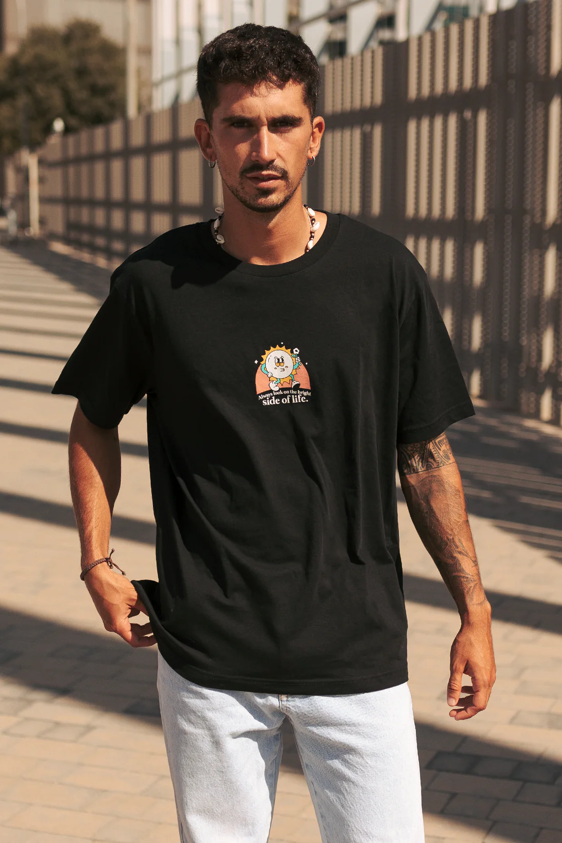 Always look on the bright side of life | Black Tee - Image 5