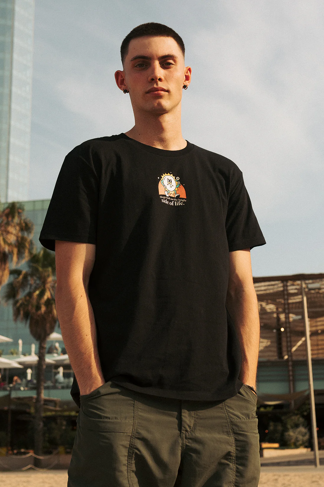 Always look on the bright side of life | Black Tee - Image 7