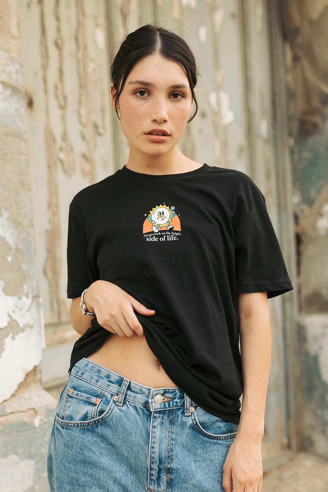 Always look on the bright side of life | Black Tee - Image 9