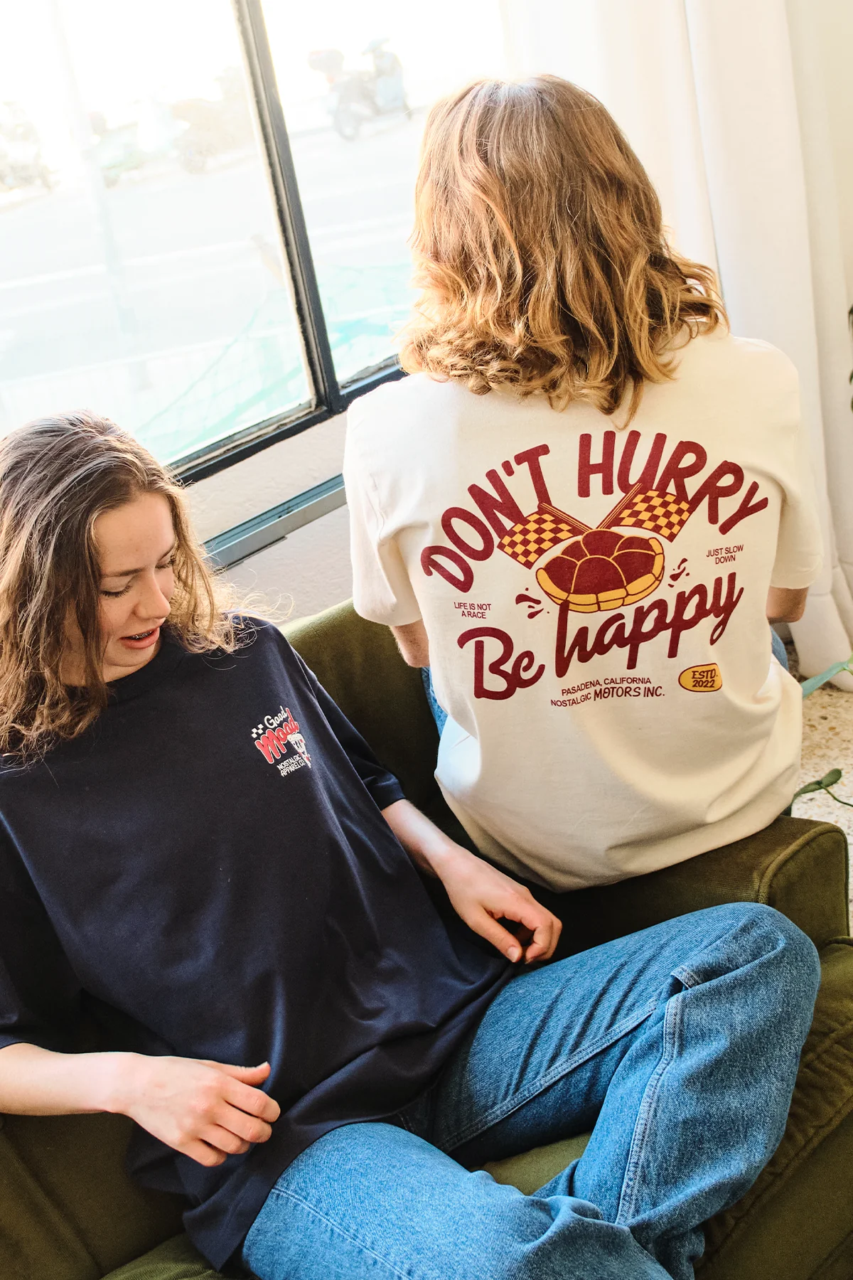 Don't Hurry Be Happy | Natural Tee - Image 2
