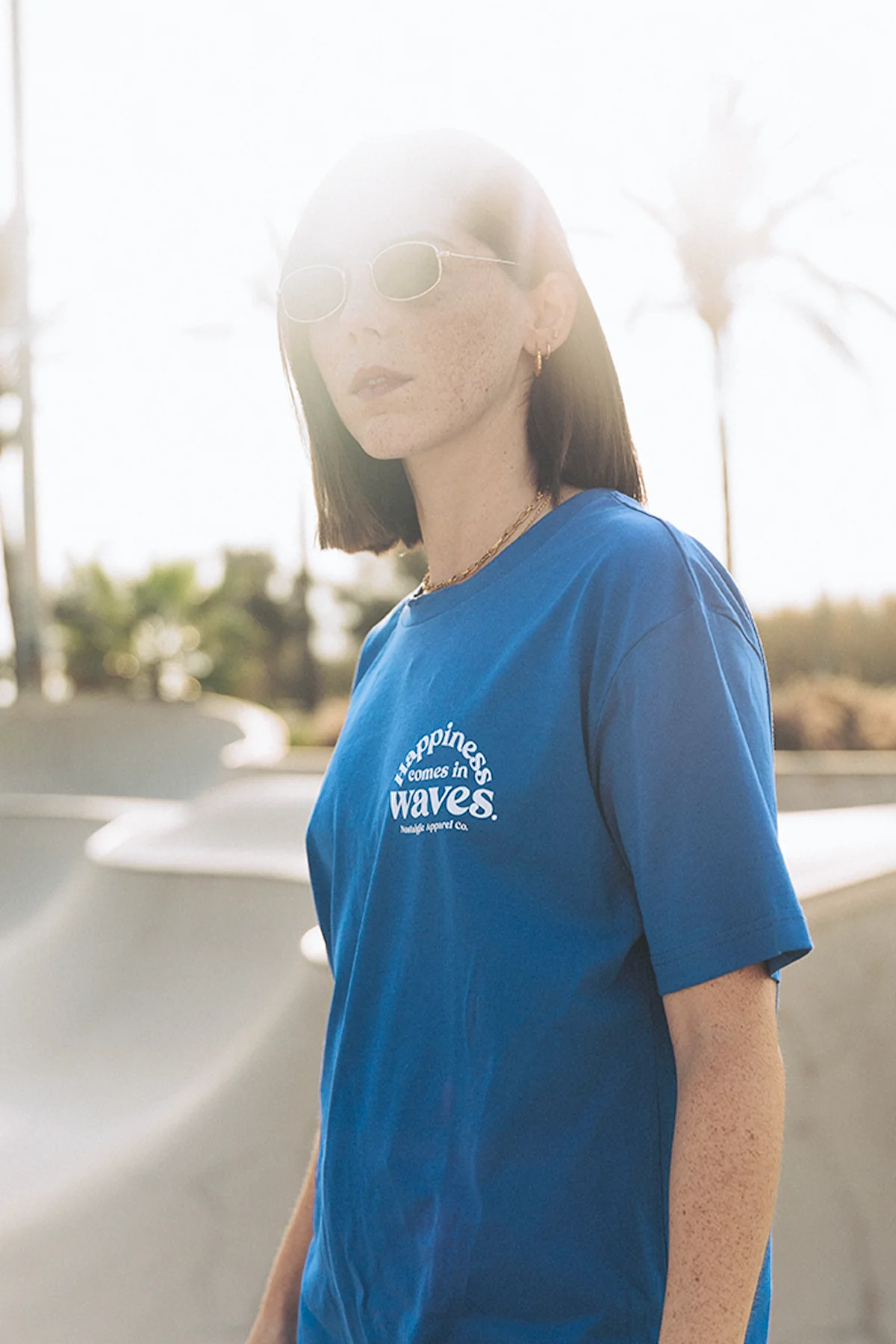 Happiness comes in waves | Blue Tee - Image 5