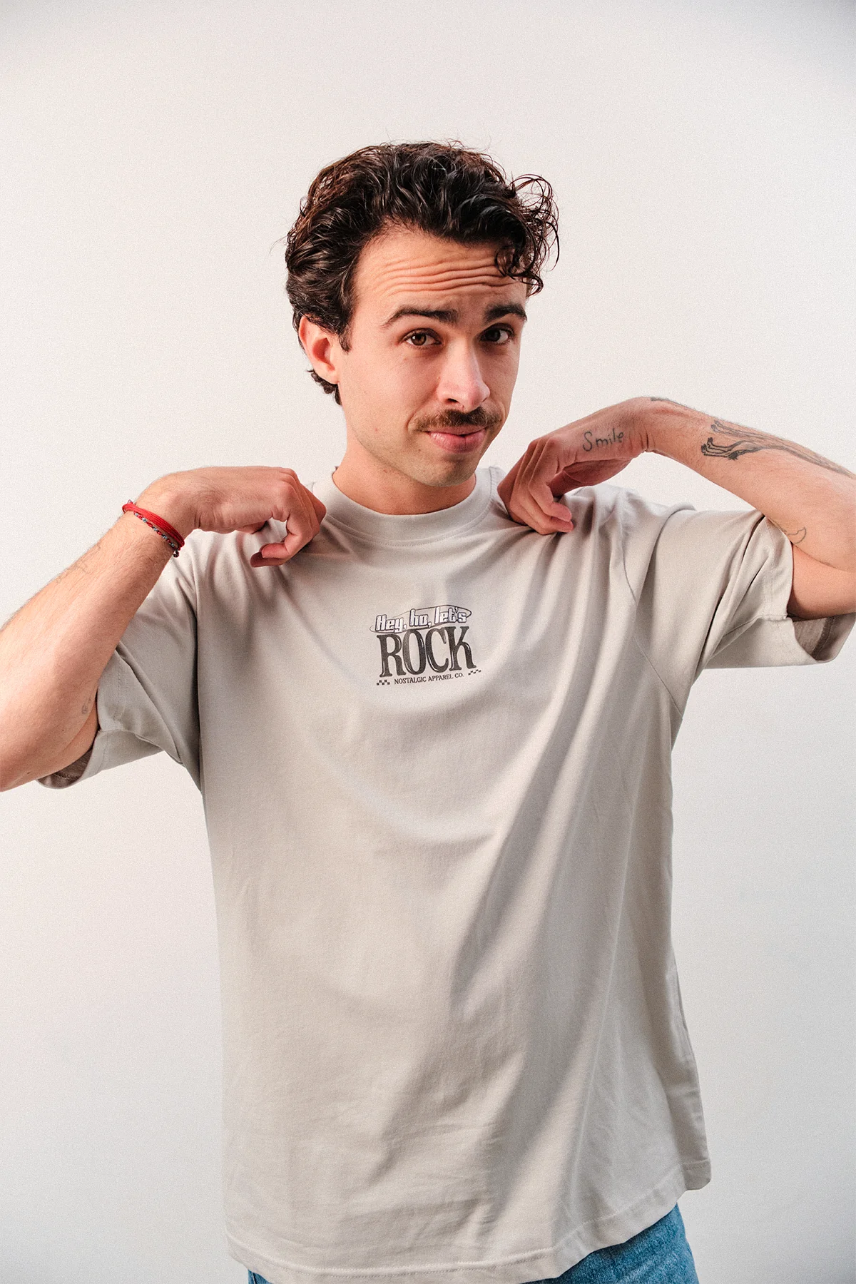 Hey, ho, let's rock | Grey Tee - Image 8