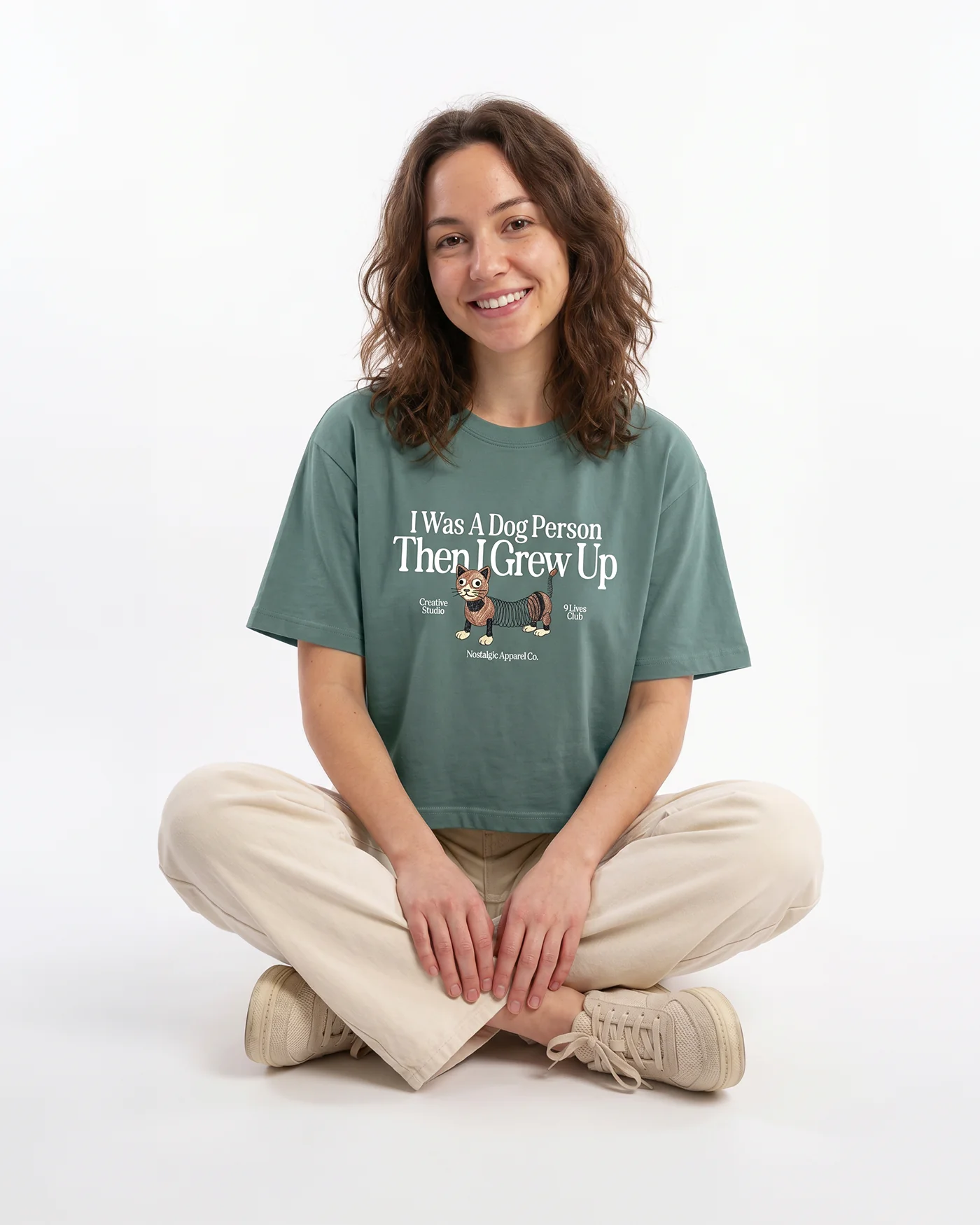 I was a dog person | Cropped Tee - Image 4