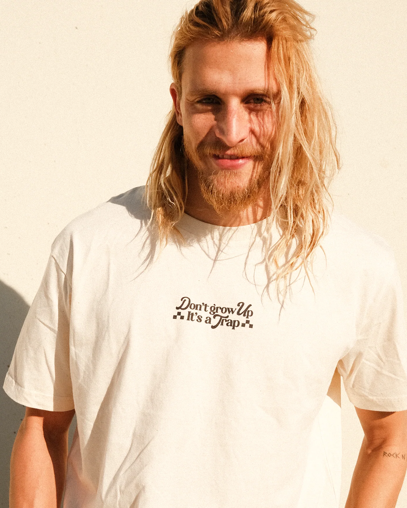 Don't grow up, it's a Trap | Natural Tee - Image 5