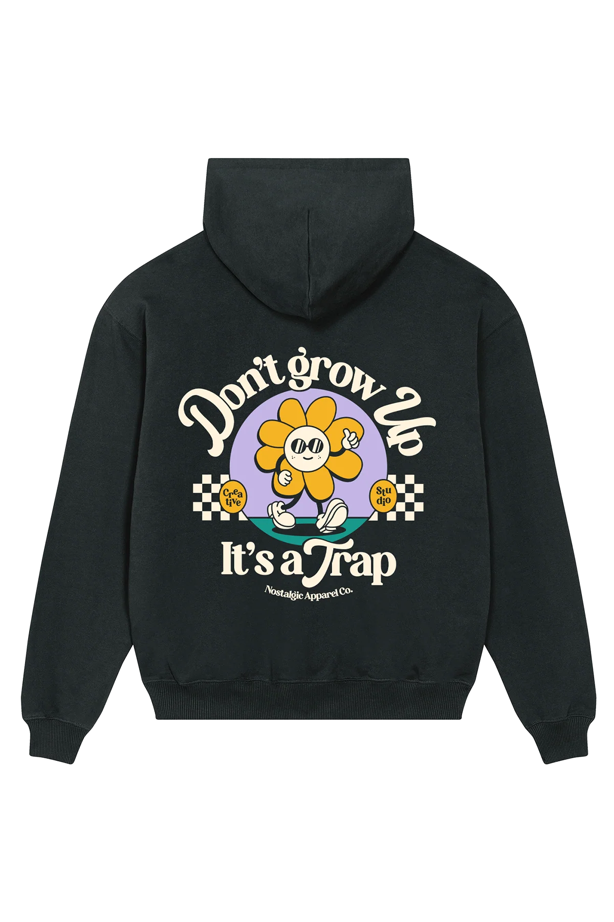 Don't grow up, it's a trap | Oversized Black Hoodie