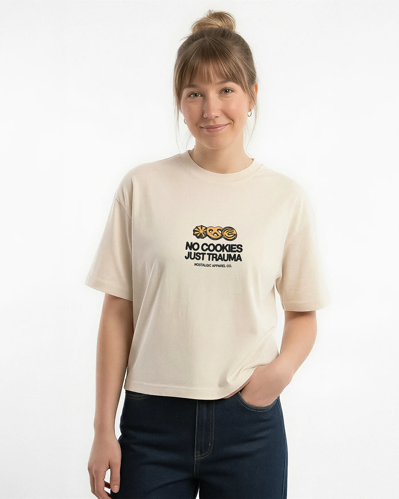 No cookies, just trauma | Cropped Tee - Image 8