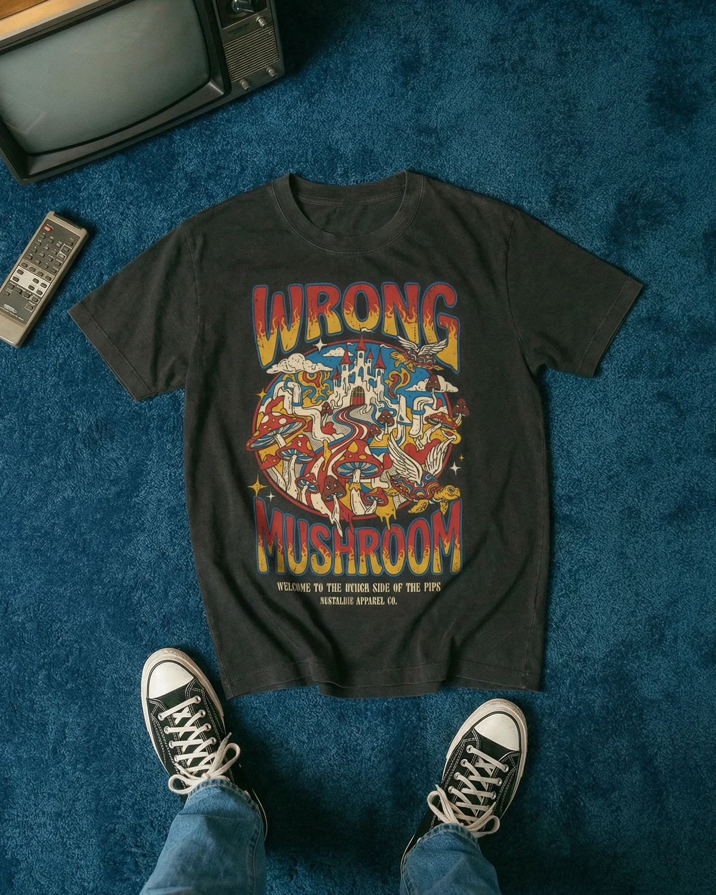 Wrong Mushroom | Dark Grey Tee - Image 6