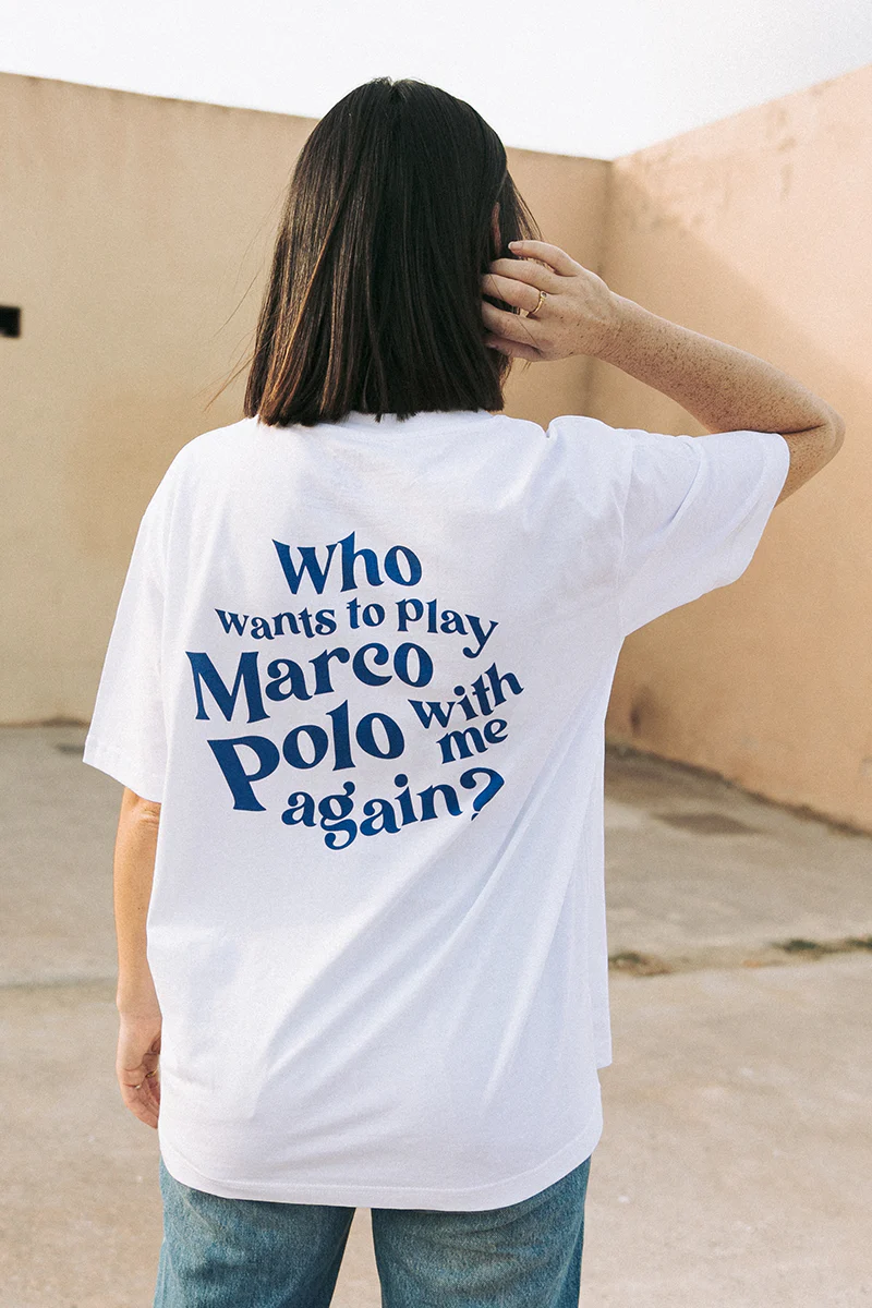 Who wants to play Marco Polo | White Tee - Image 4