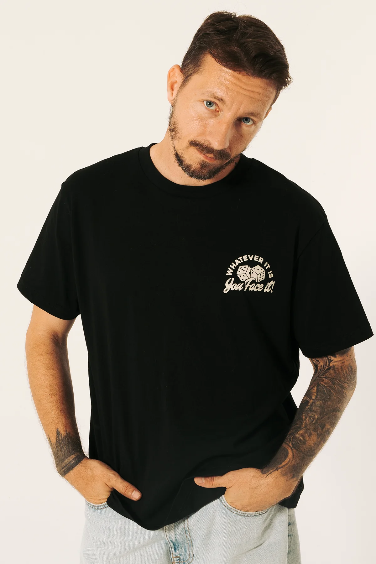 You Face It | Black Tee - Image 3